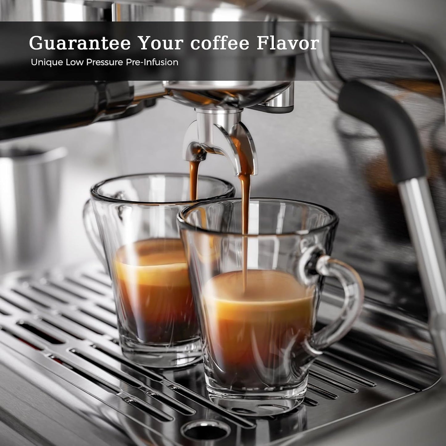 20 Bar Stainless Steel Espresso Machine with Grinder