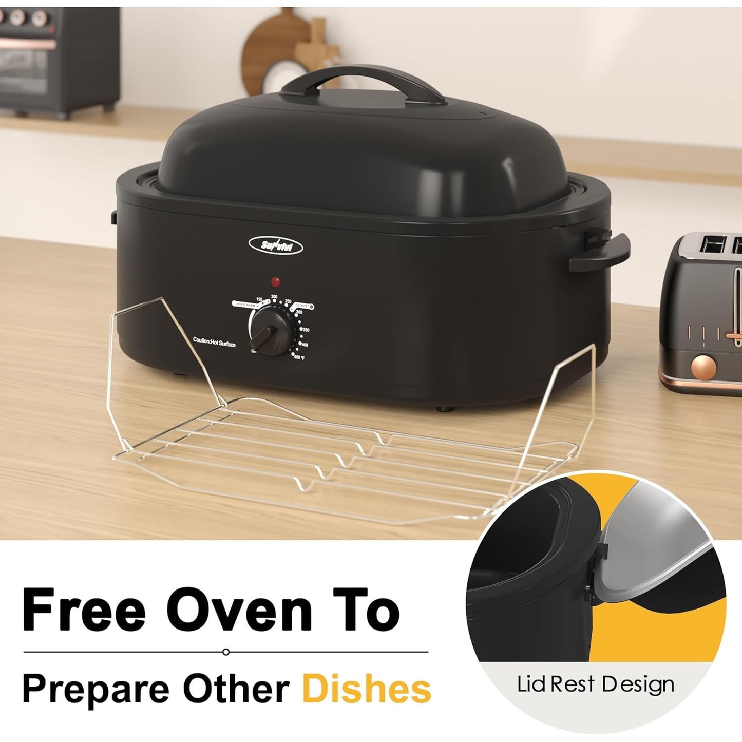 24QT Large Capacity Electric Roaster Oven