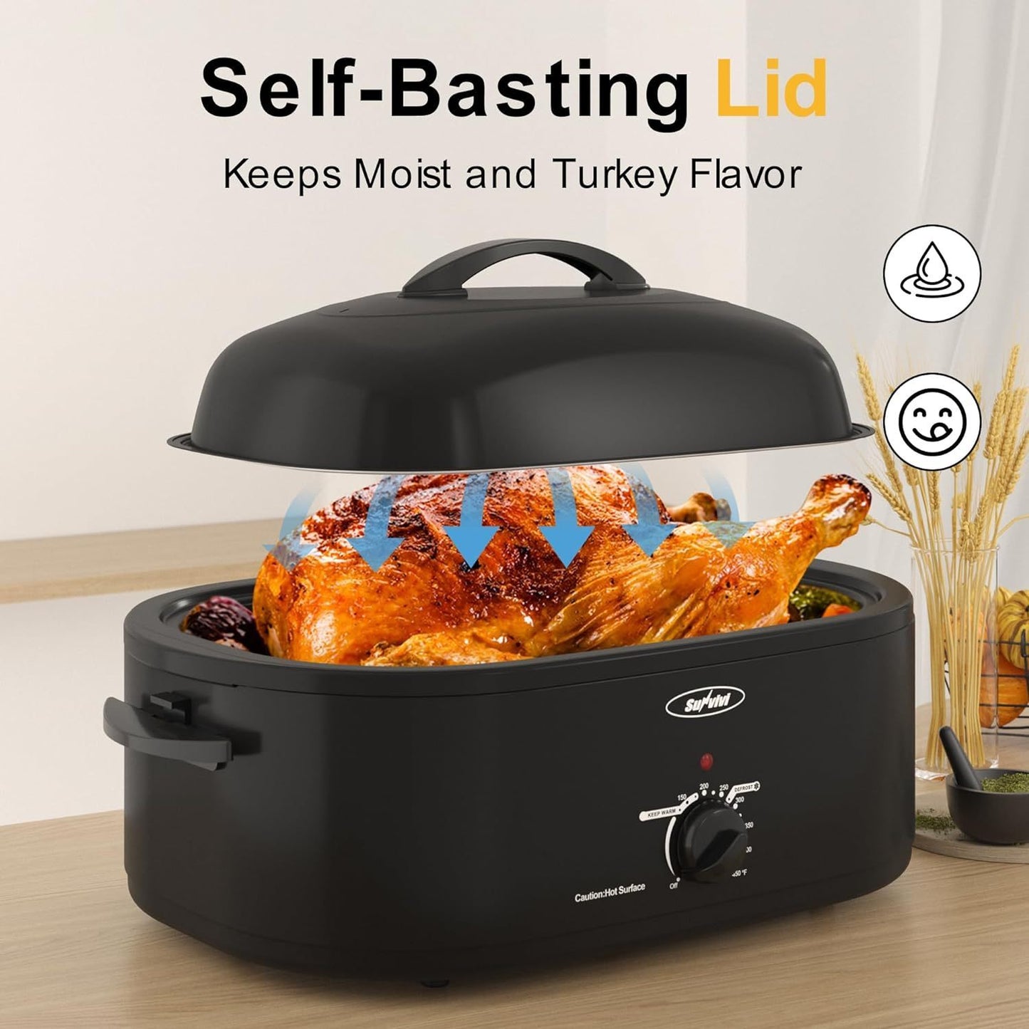 24QT Large Capacity Electric Roaster Oven