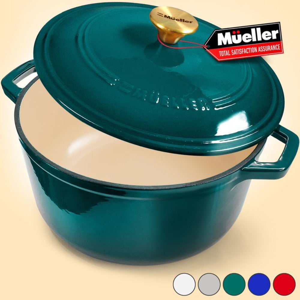 6 Quart Enameled Cast Iron Dutch Oven Pot with Lid