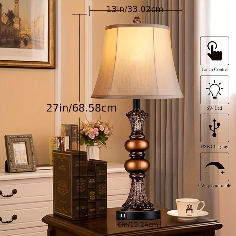 Set Of 2 Touch Control Traditional Table Lamp