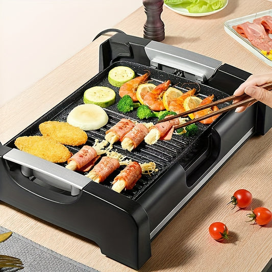 2-in-1 Electric Smokeless Griddle, 1200W Indoor BBQ Grill