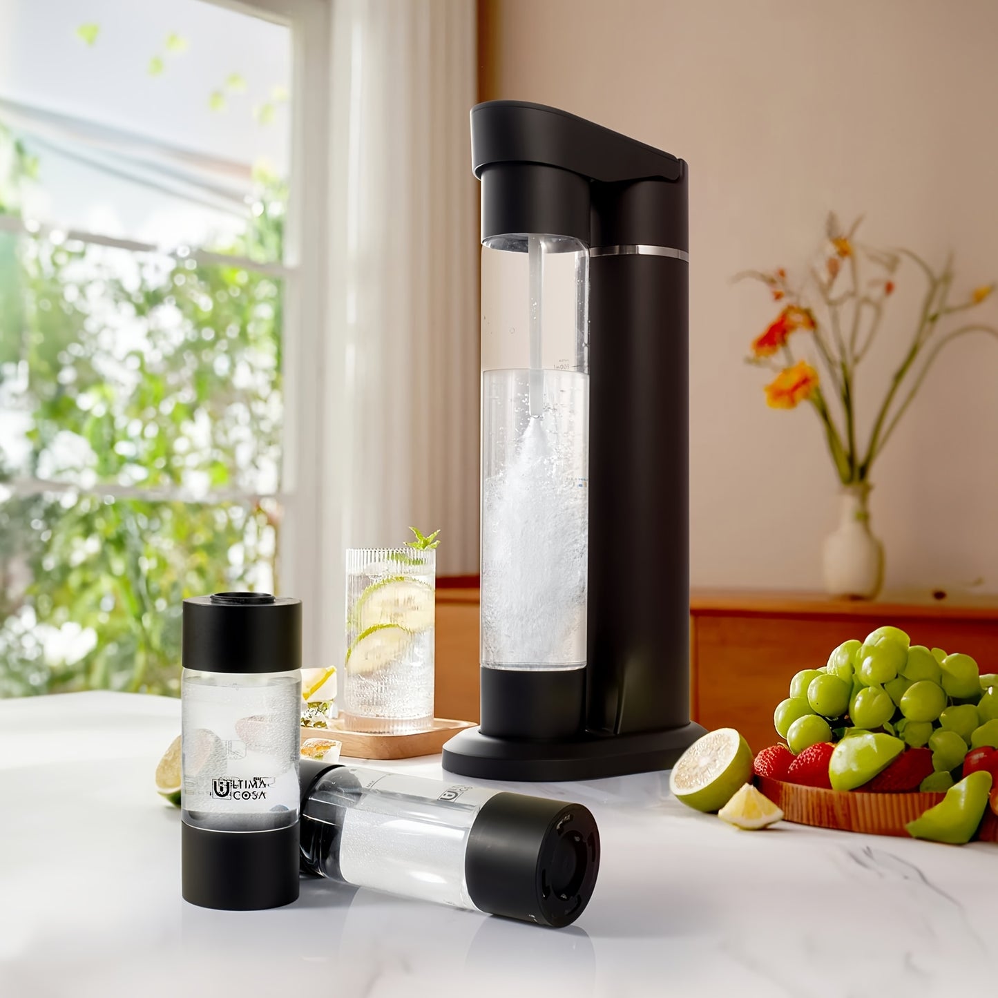 Sparkling Water Maker Bundle (Black), with CO2