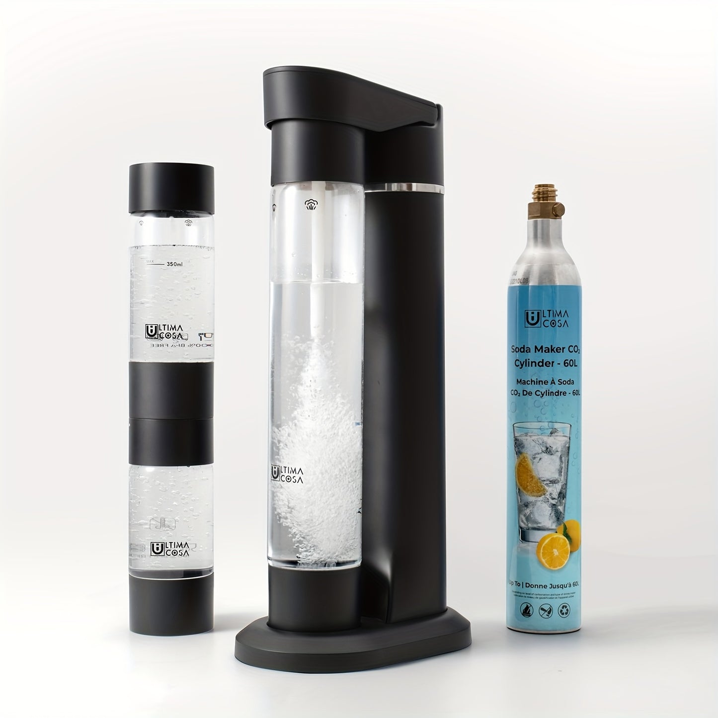 Sparkling Water Maker Bundle (Black), with CO2