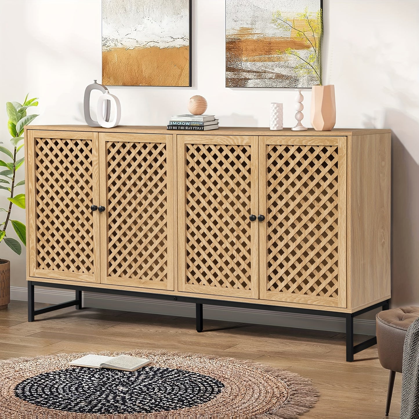 Farmhouse Sideboard Buffet Cabinet With Storage