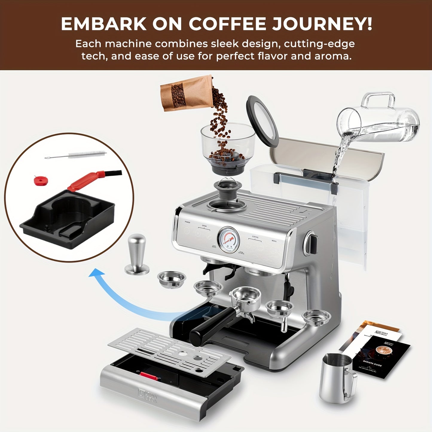 Espresso Coffee Maker With Grinder