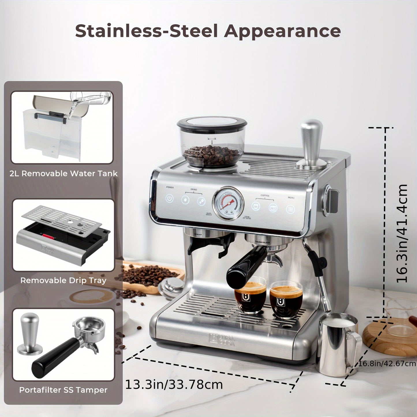 Espresso Coffee Maker With Grinder