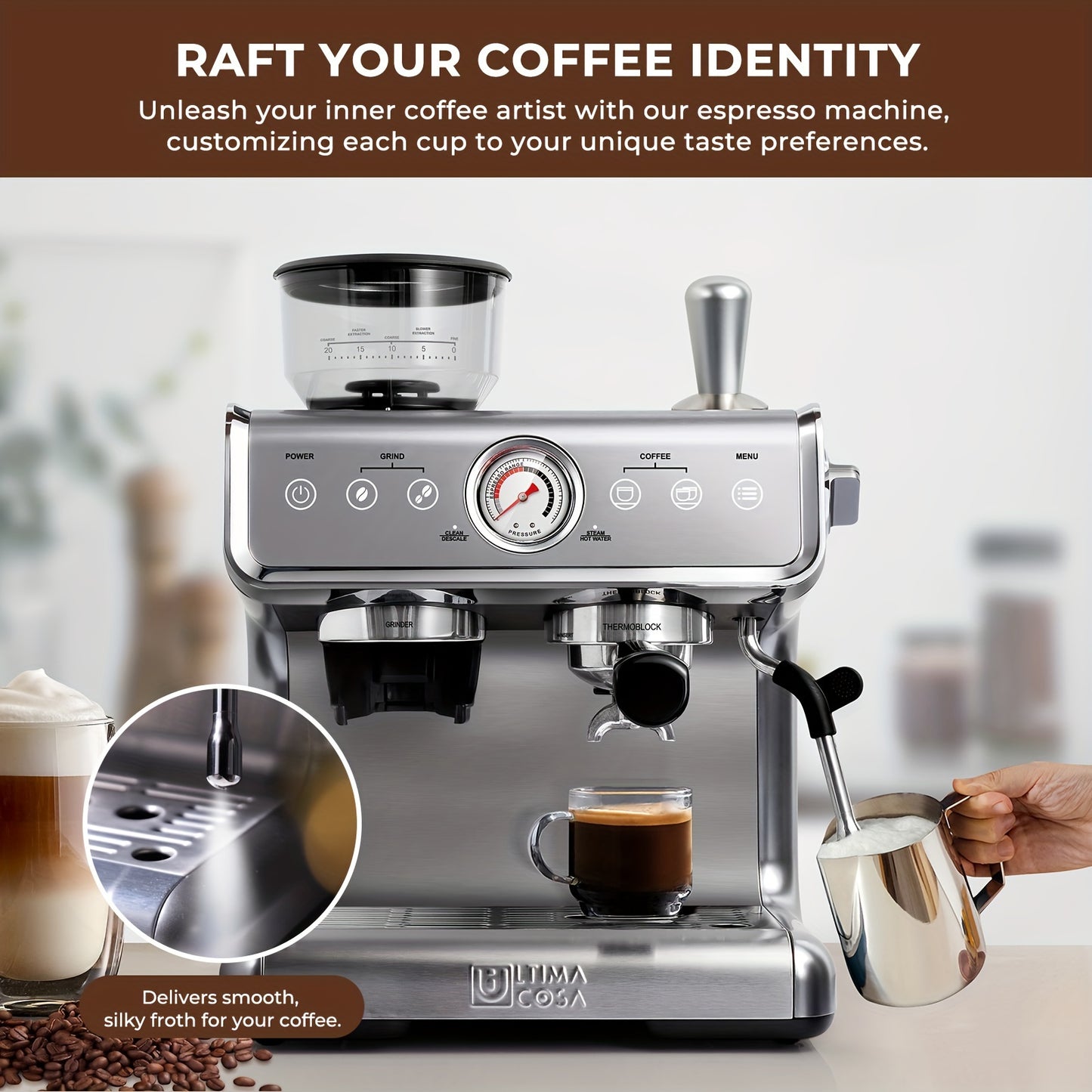 Espresso Coffee Maker With Grinder