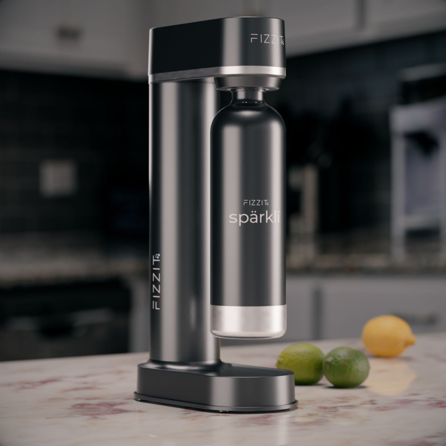 Stainless Steel Black Sparkling Water and Soda Maker Machine