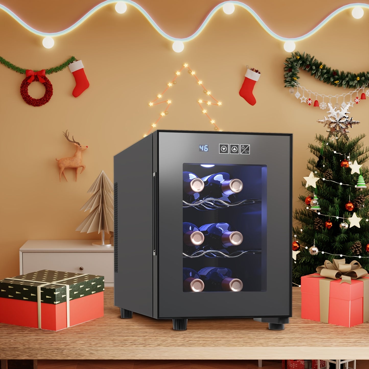 6-Bottle Compact Wine Cooler Refrigerator