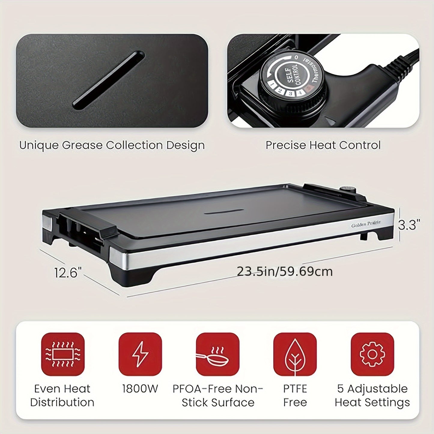 Electric Smokeless Indoor Griddle