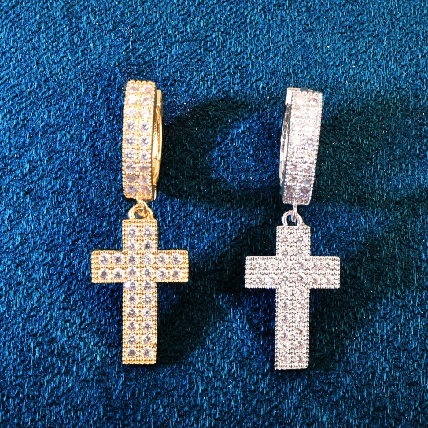 Gold Color Cross Mens/Womens Earings