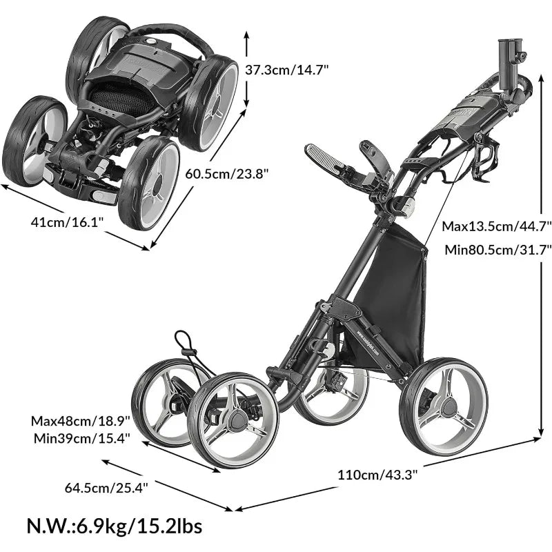 SuperLite 4 Wheel Golf Push Cart