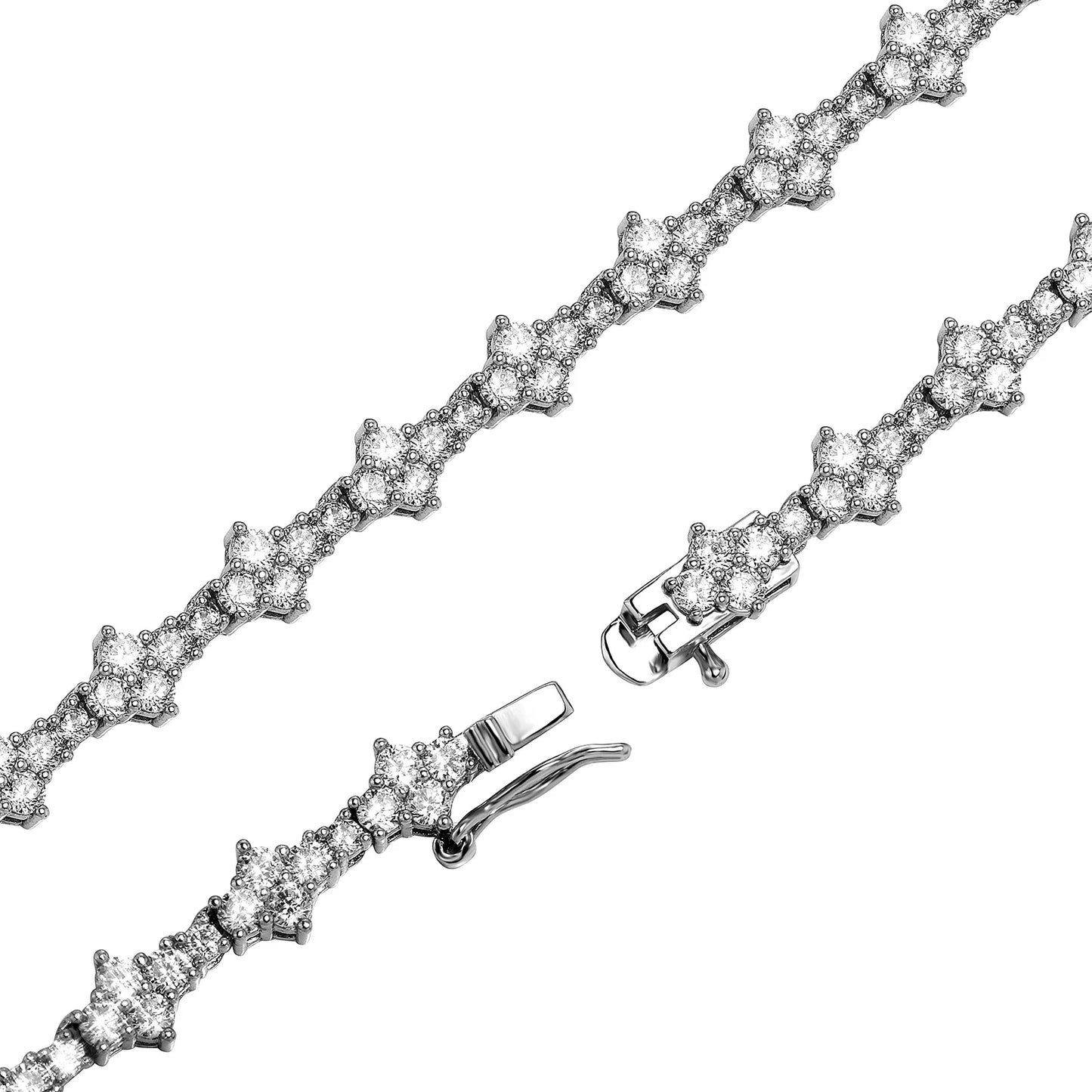 Star Gem 7mm Tennis Chain  Cuban Link Necklace