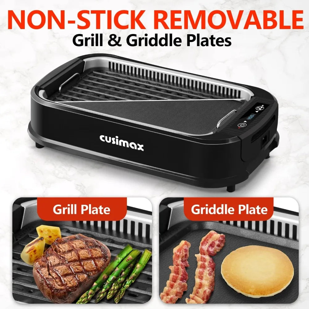 Indoor Grill, Smokeless Grill Indoor, 1500W Electric