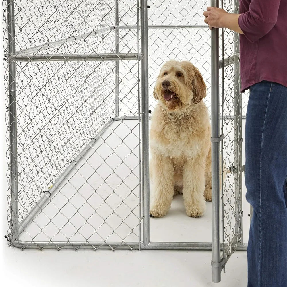 Chain Link Portable Kennel With Sunscreen