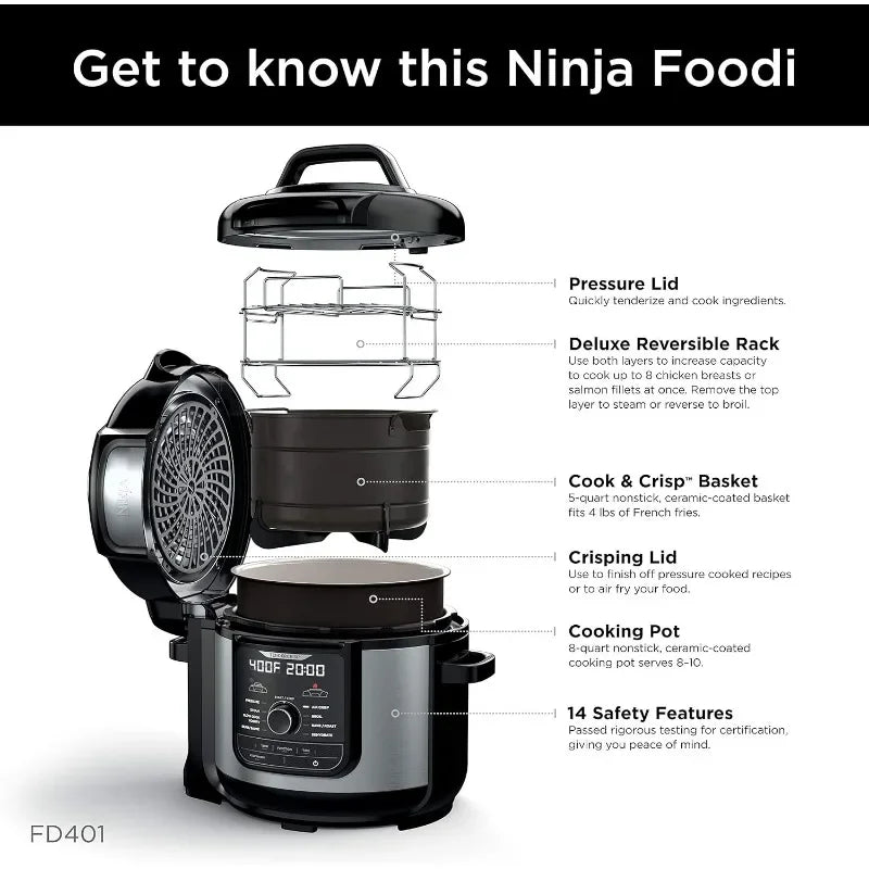 Ninja  Pressure Cooker  Air Fryer that Steams