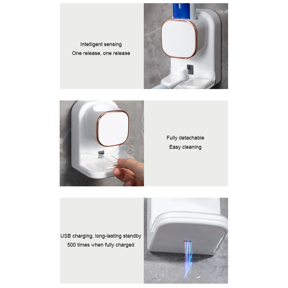 Automatic Toothpaste Dispenser Wall Mounted Rechargeable