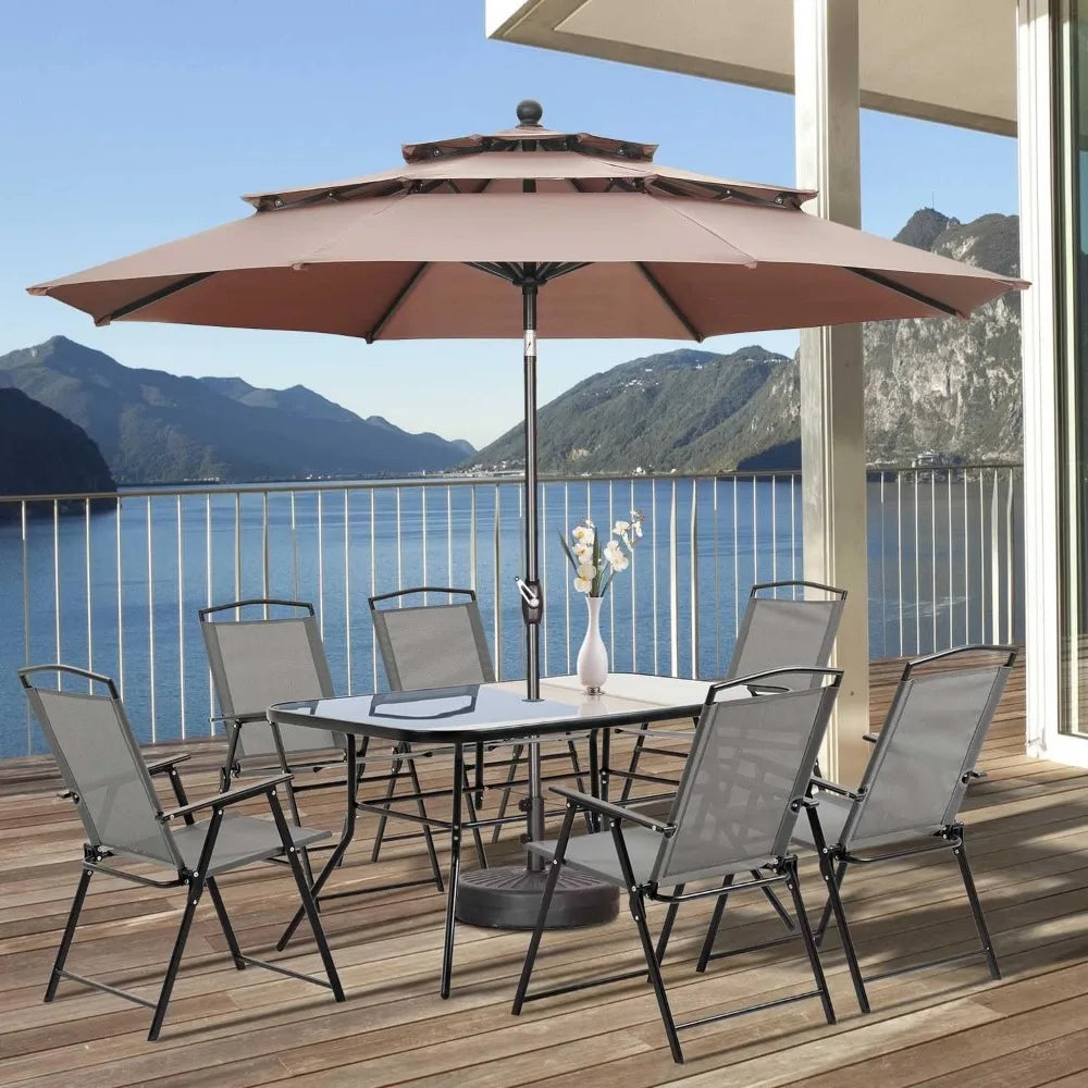 10FT 3 Tiers Patio Umbrella, No Base