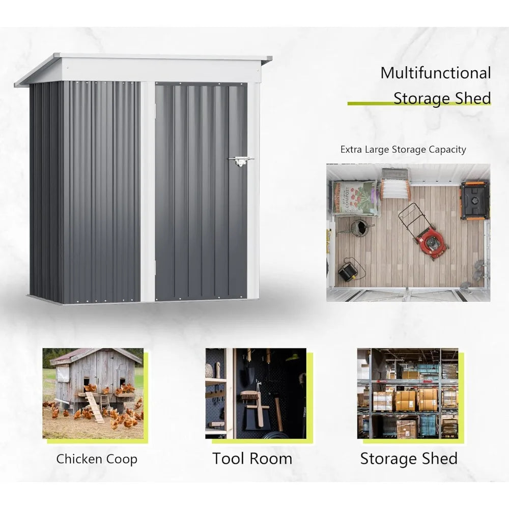 Steel Utility Tool Shed Storage House With Door & Lock