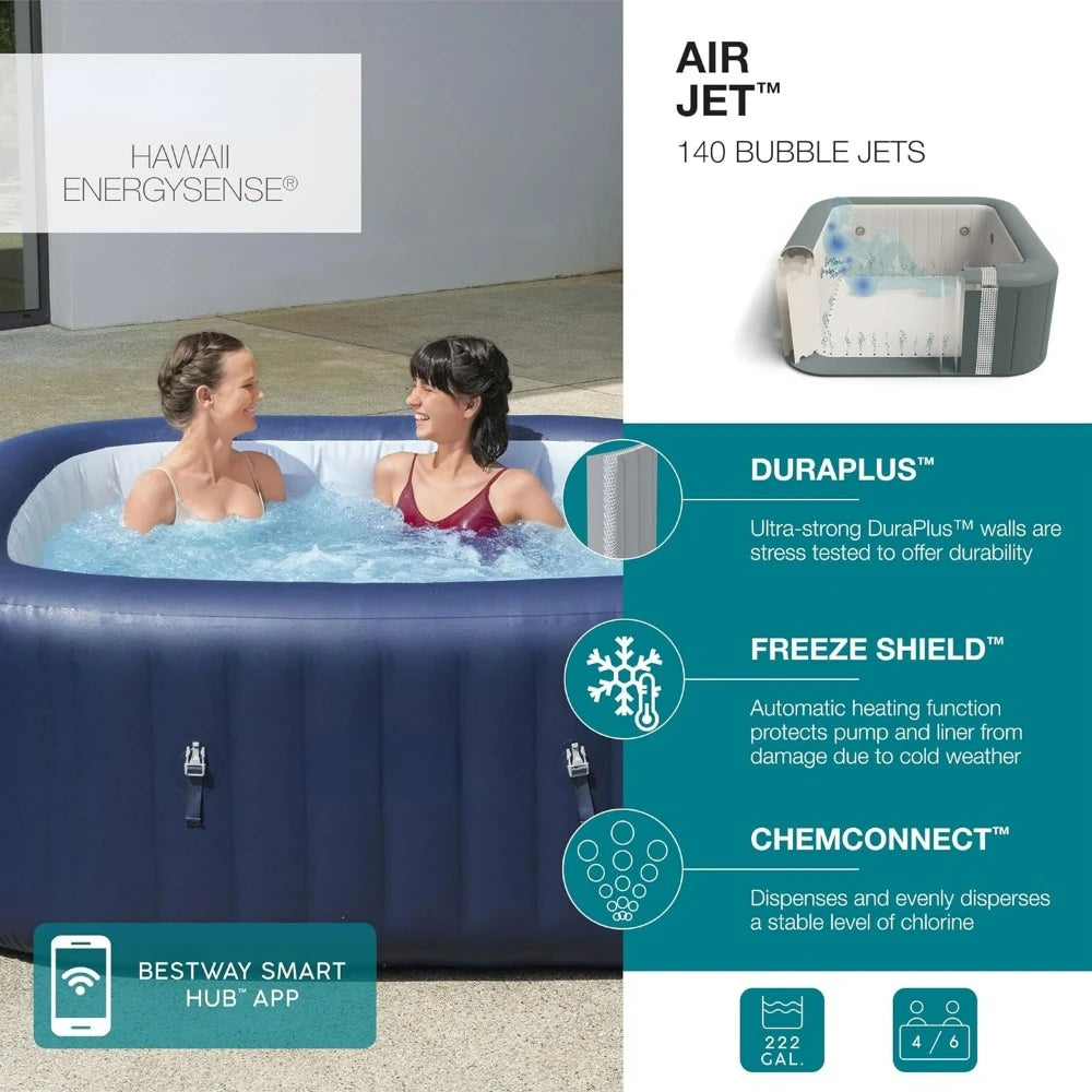 4 to 6 Person Inflatable Hot Tub Square