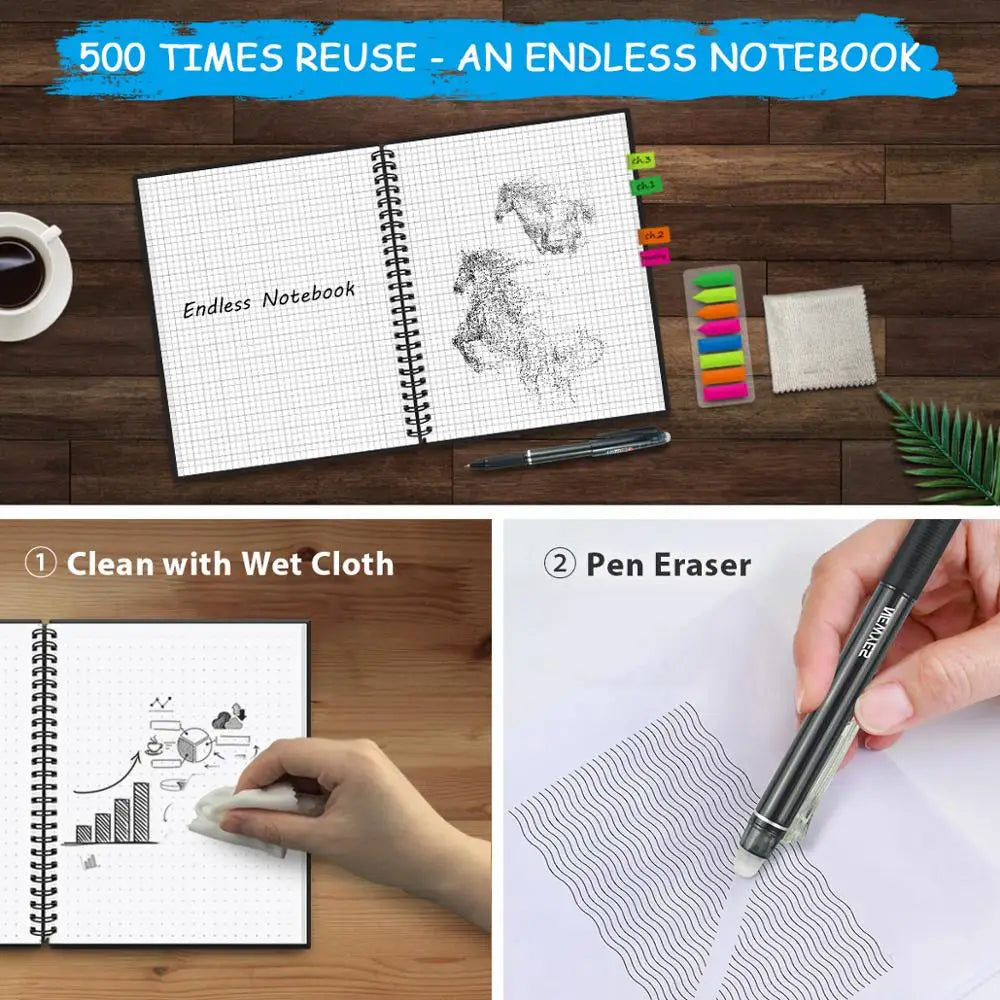 smart reusable erasable notebook