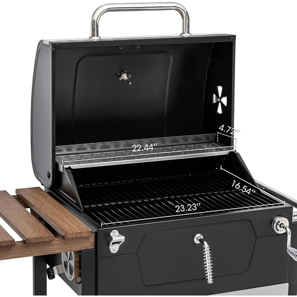 24-Inch Charcoal Grill, BBQ Smoker