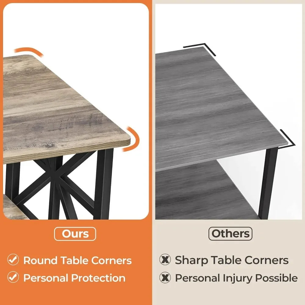 Central table with rounded corners