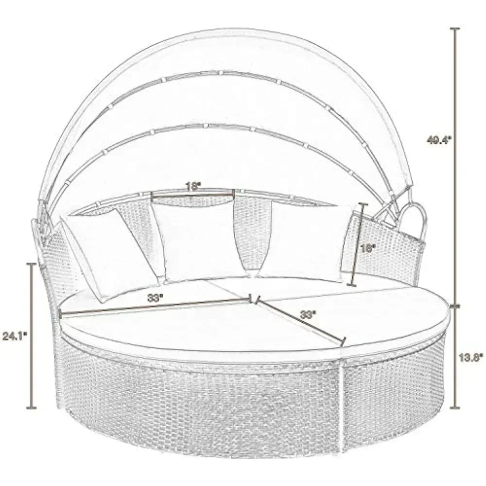 Outdoor Round Garden Sofas Canopy