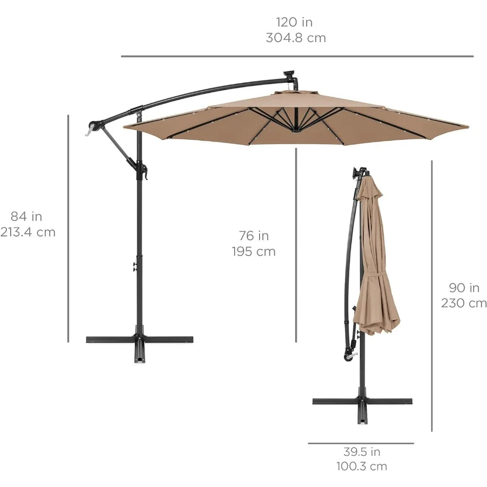 Patio Umbrella, 10ft Solar LED