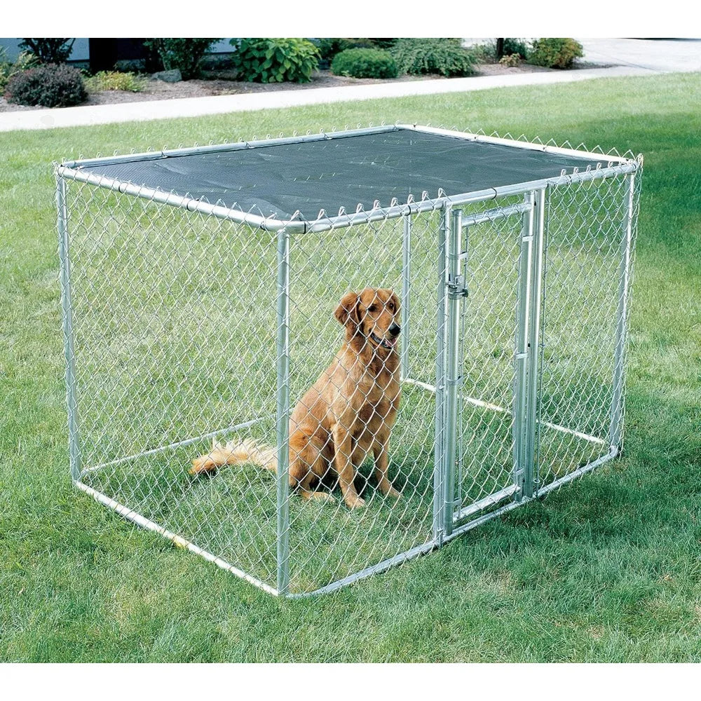 Chain Link Portable Kennel With Sunscreen