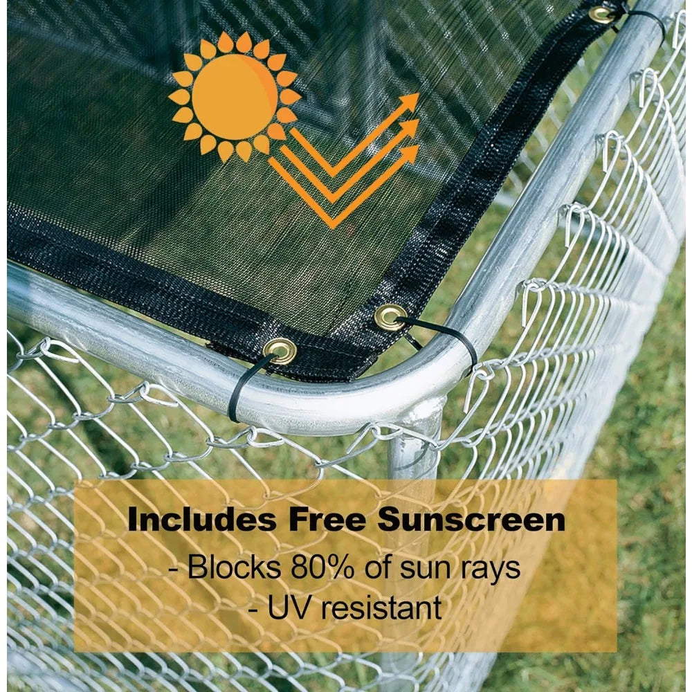 Chain Link Portable Kennel With Sunscreen