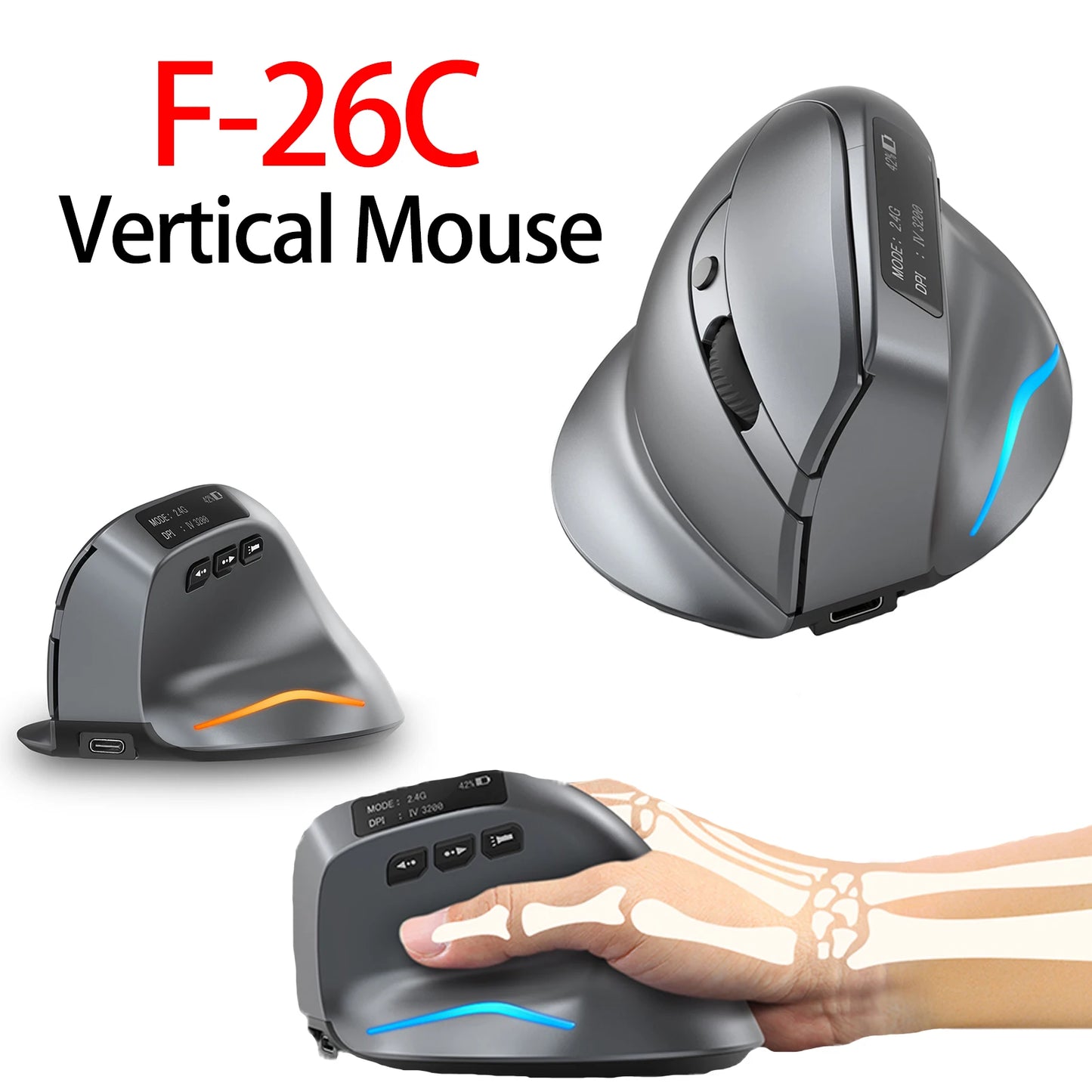 Ergonomic Vertical Mouse 2.4G Wireless