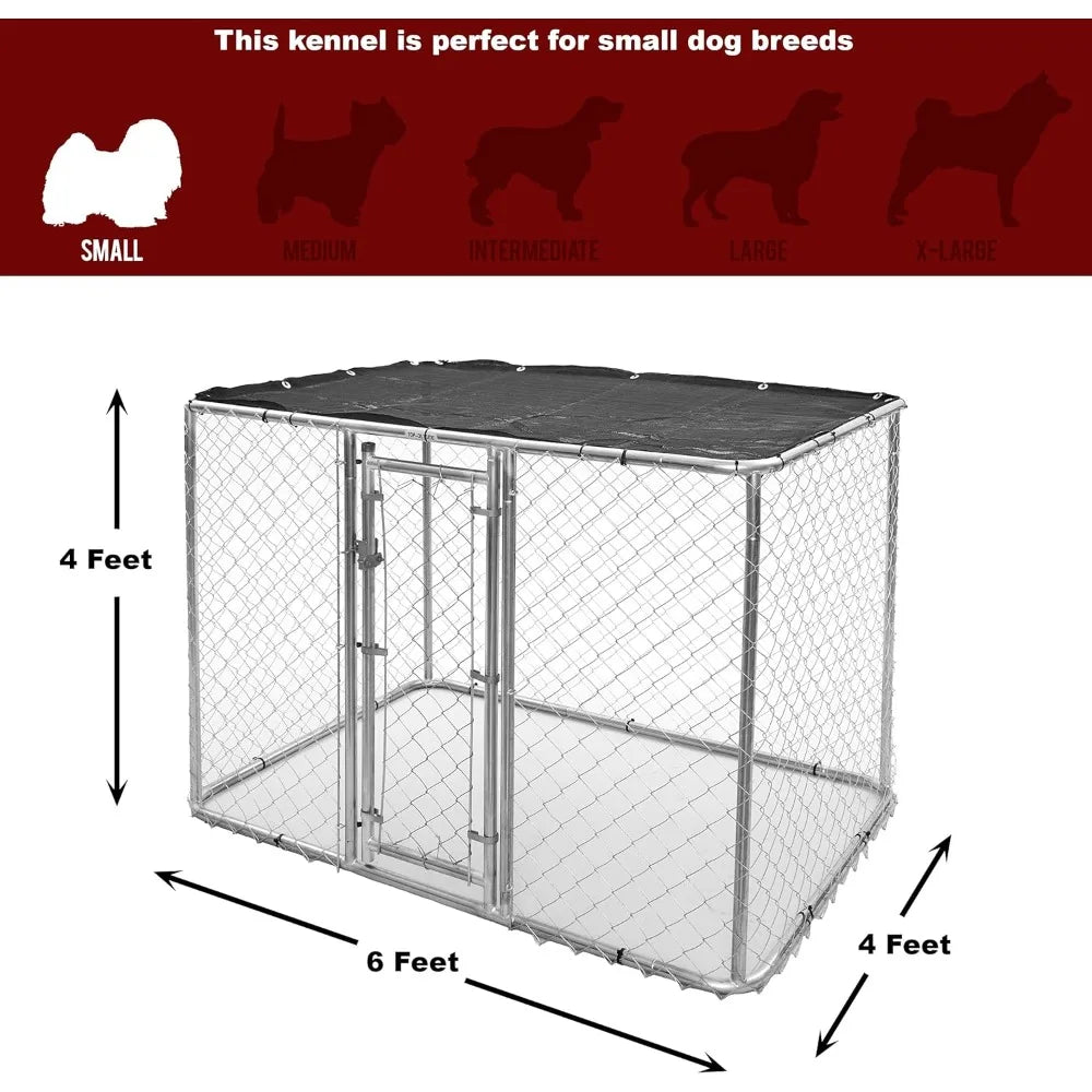 Chain Link Portable Kennel With Sunscreen