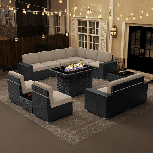 7/8 Pieces Outdoor Patio Furniture Set with Fire Pit