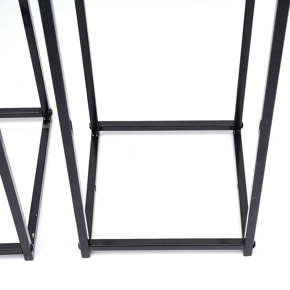 3Pcs Metal Black High Square Rack