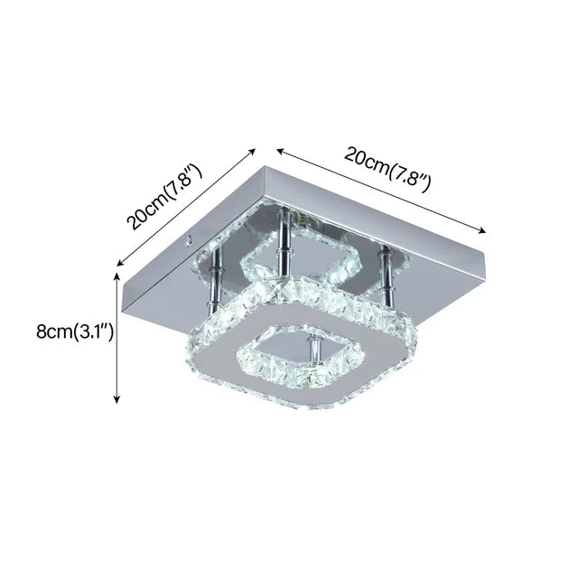 Crystal Ceiling Light Square Lamp