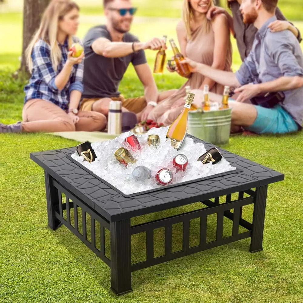 Multifunctional Fire Pit Table 32in