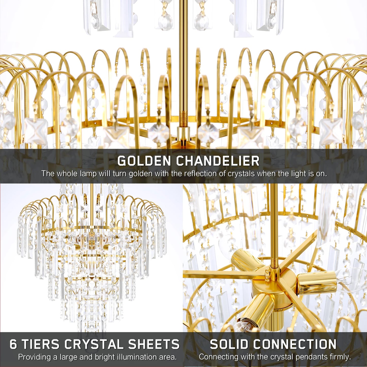 Crystal Ceiling Lamp Modern Luxury LED Chandelier