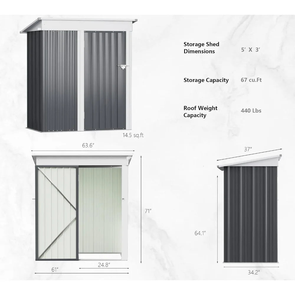 Steel Utility Tool Shed Storage House With Door & Lock