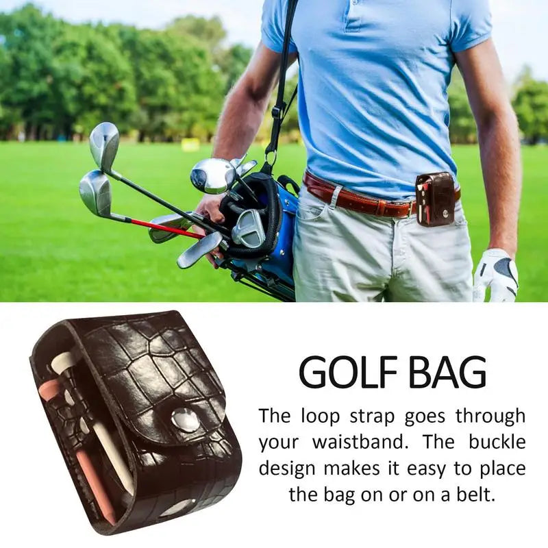 Golf Pouch Bag Genuine Leather