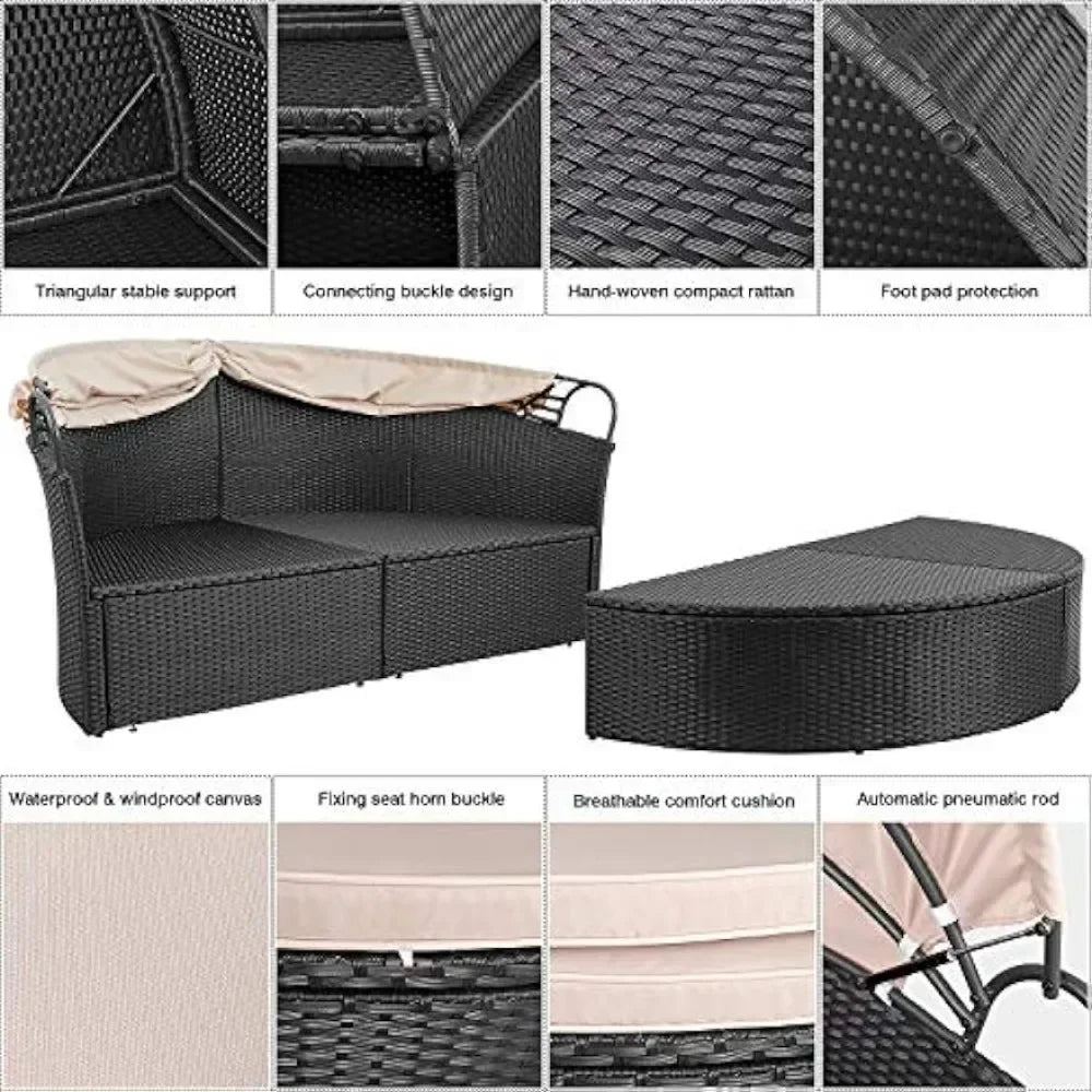 Outdoor Round Garden Sofas Canopy