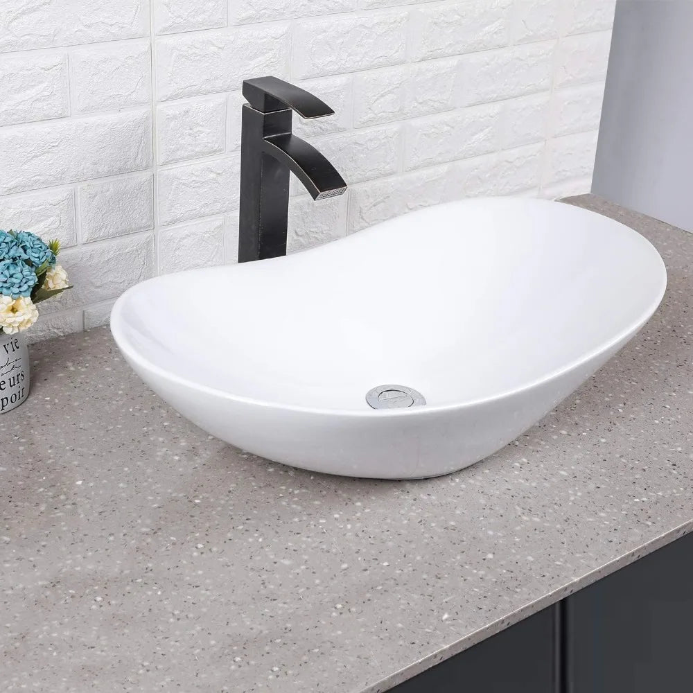 Modern Round Bowl Above Counter Bathroom Sink