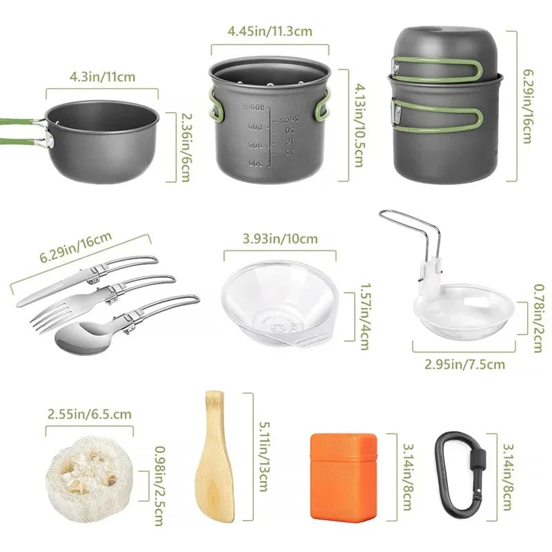 Ultralight Camping Cookware Set Pots and Pans