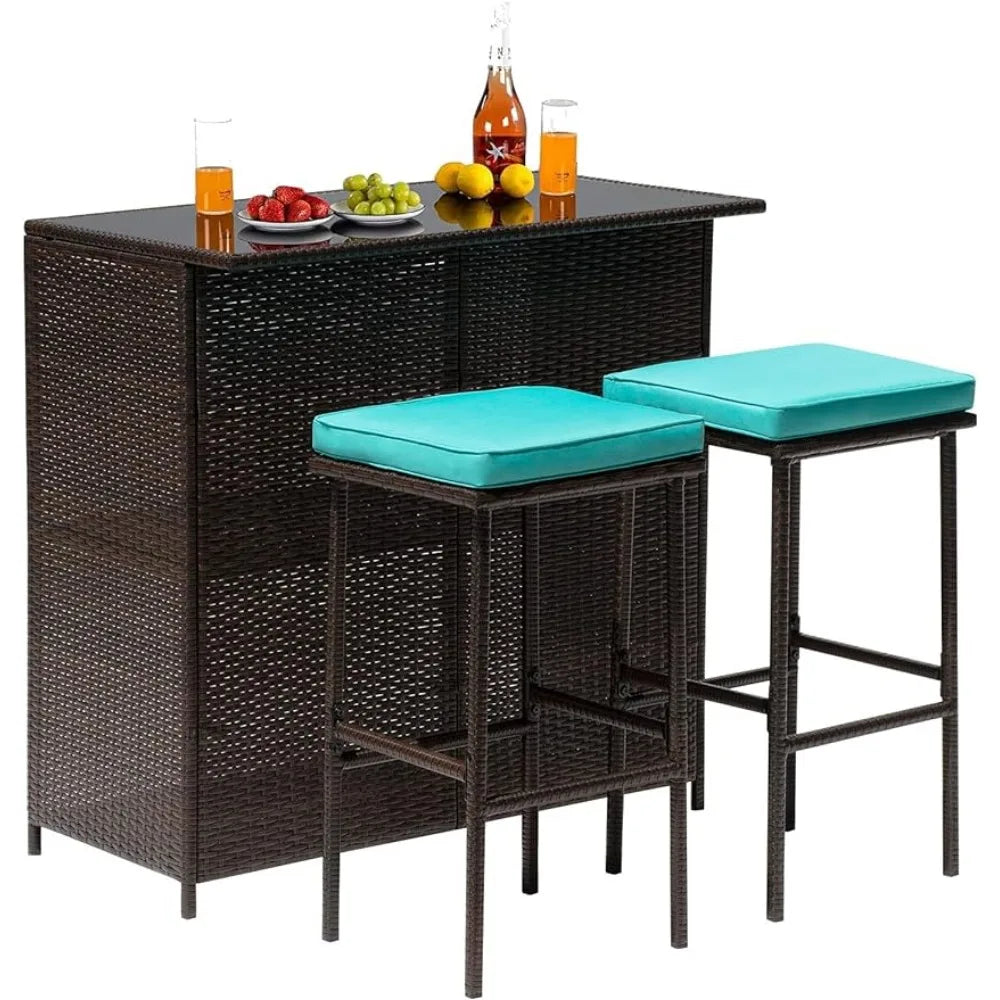 3PCS Patio Bar Set