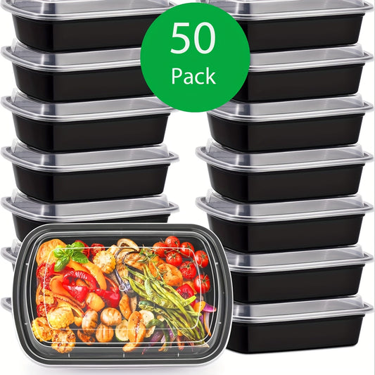 50 Pack Microwave and Freezer Safe Big To Go Containers