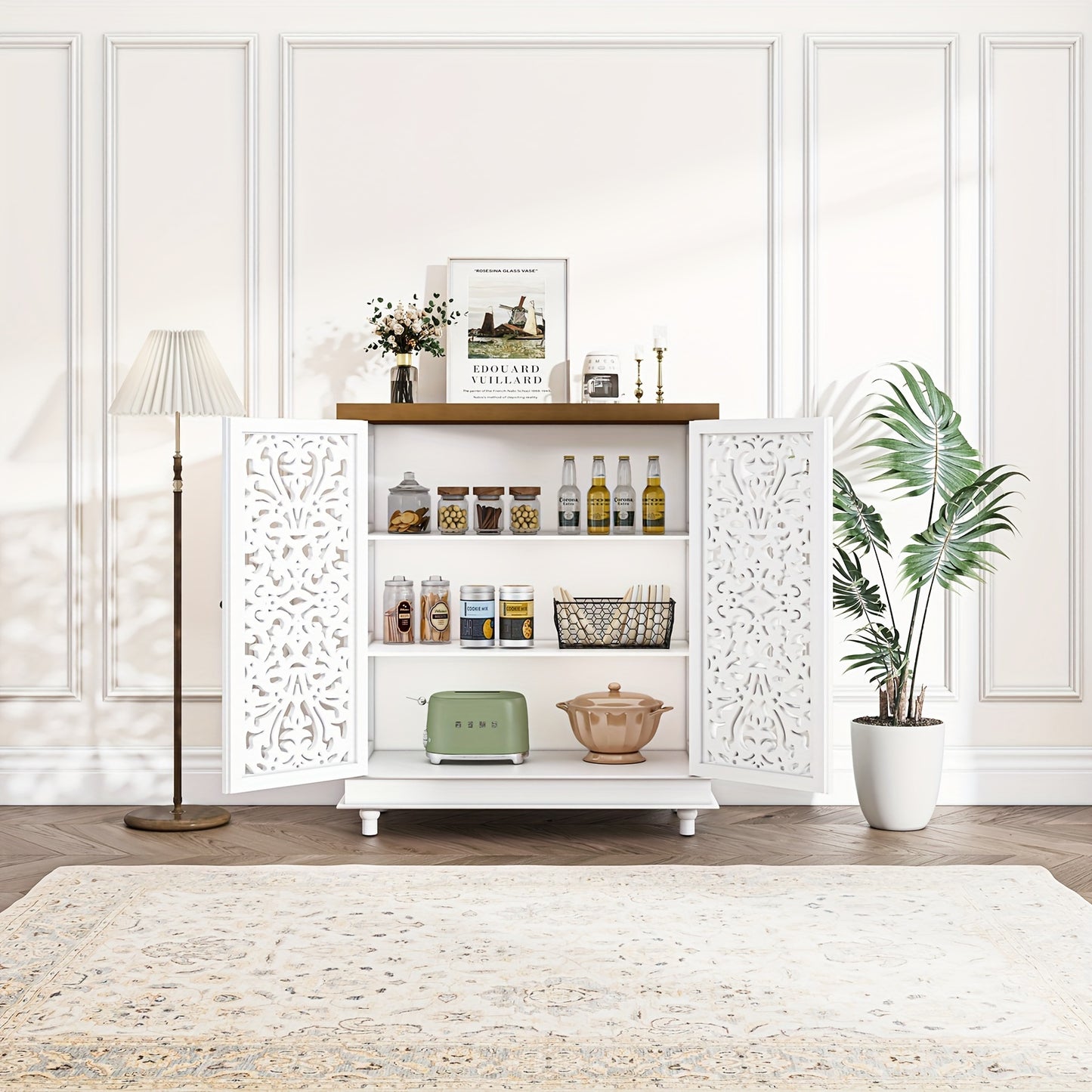 Sideboard And Buffet With Storage, 4-Door