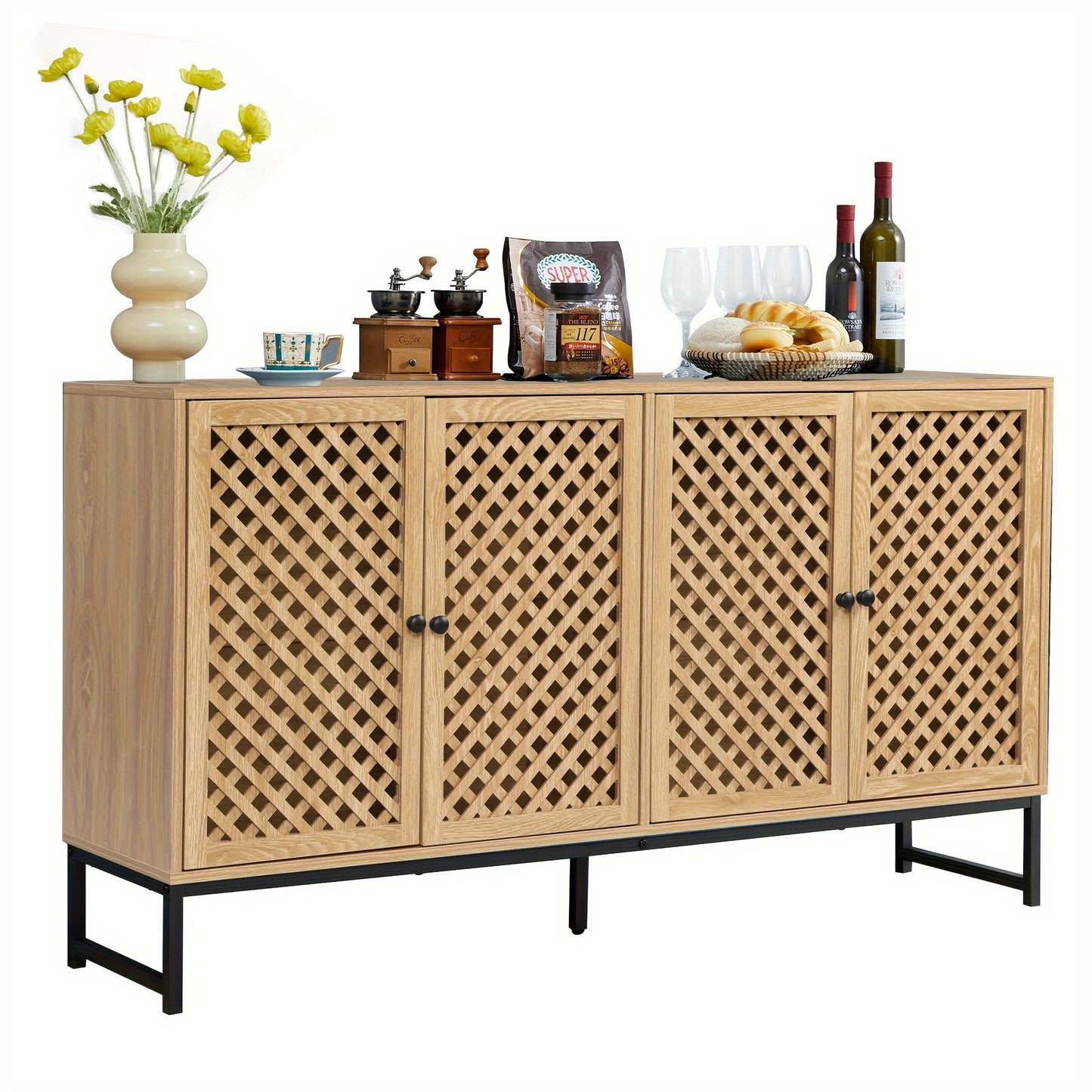 Farmhouse Sideboard Buffet Cabinet With Storage