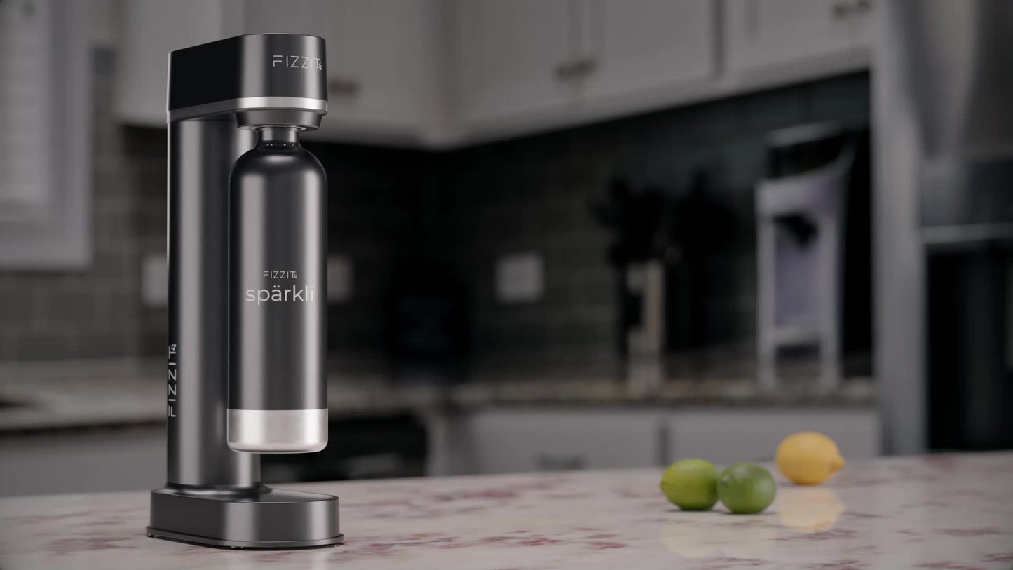 Stainless Steel Black Sparkling Water and Soda Maker Machine