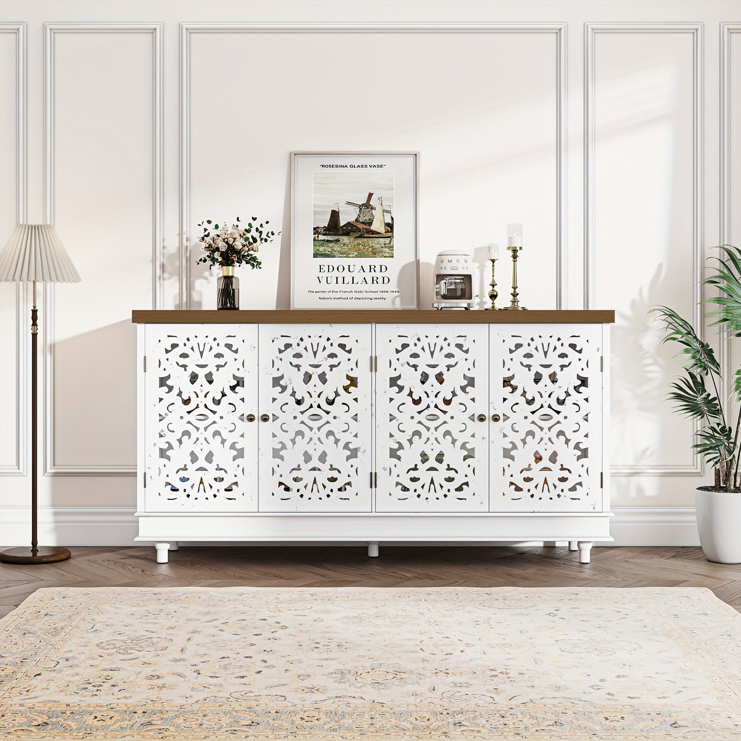 Sideboard And Buffet With Storage, 4-Door